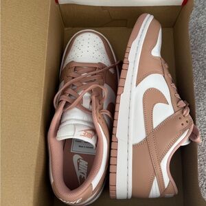 Nike Low-Top Sneakers in White and Dusty Rose